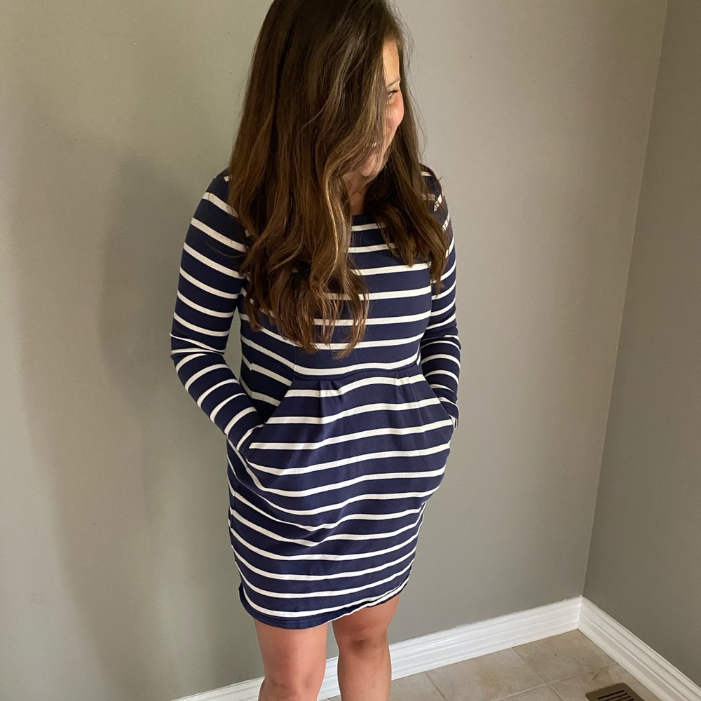 Joules Navy and White Pocket Dress Size 4
